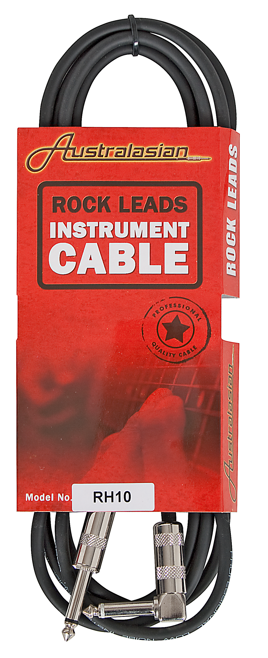 Australasian | RH10 | 10 ft Right Angle Instrument Cable | Black Australasian | RH10 | 10 ft Right Angle Instrument Cable | Black